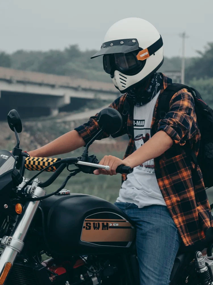 Retro Helmet Shield - White