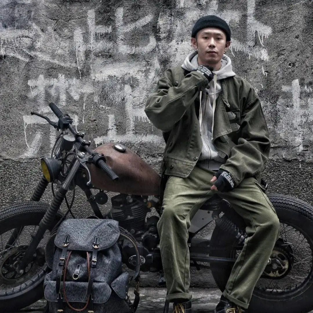 Vintage 16oz Canvas Swedish Motorcycle Jacket Men