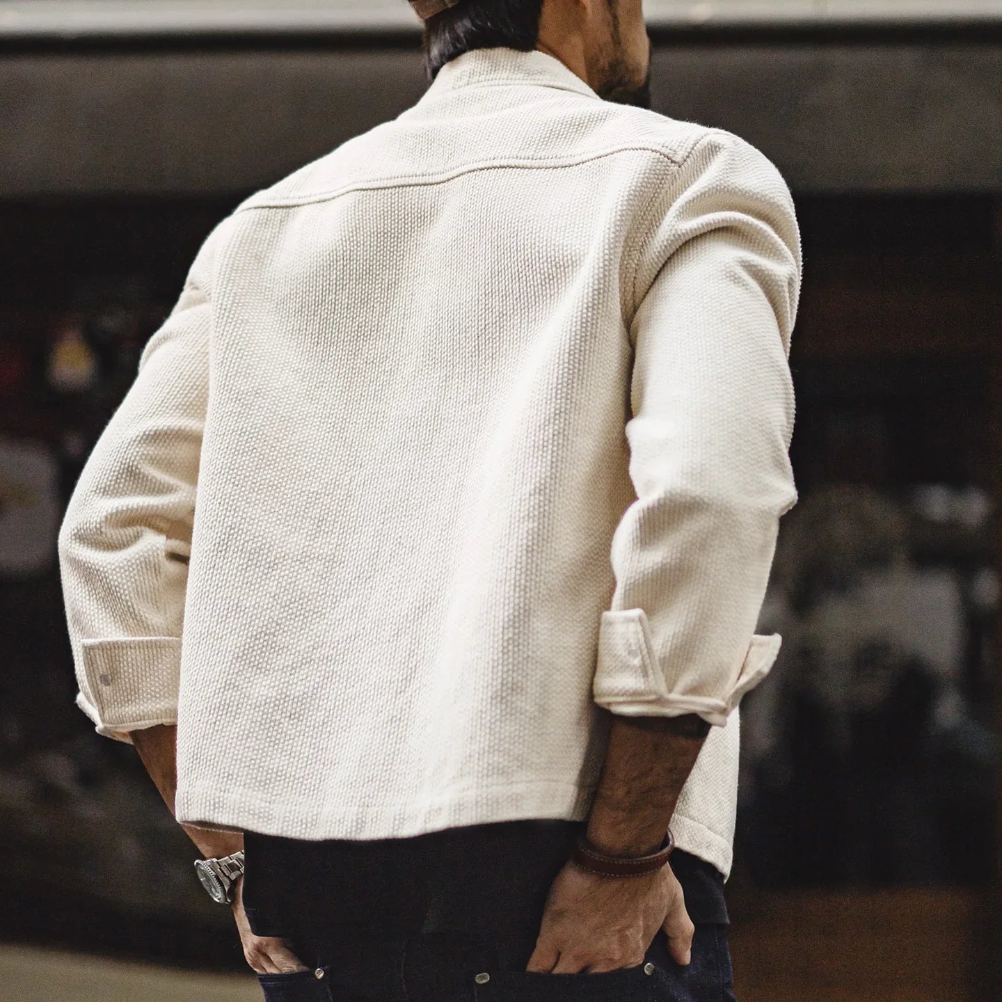 Vintage Heavyweight Canvas Fitted Short Jacket Men