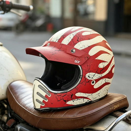 Retro Helmet Shield - Cracked