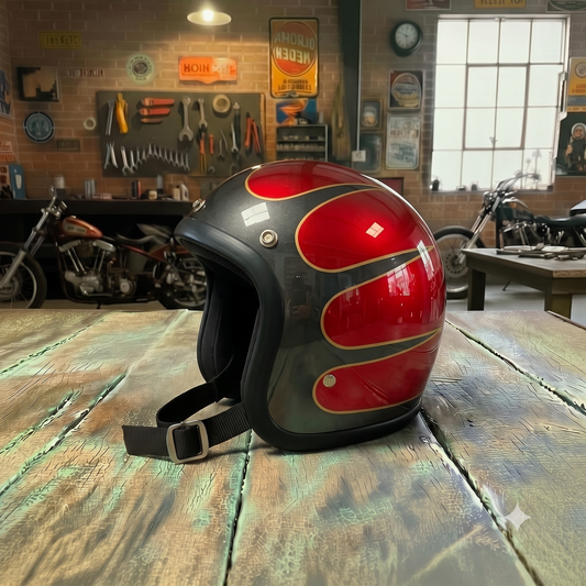 Retro Helmet - Flat Red