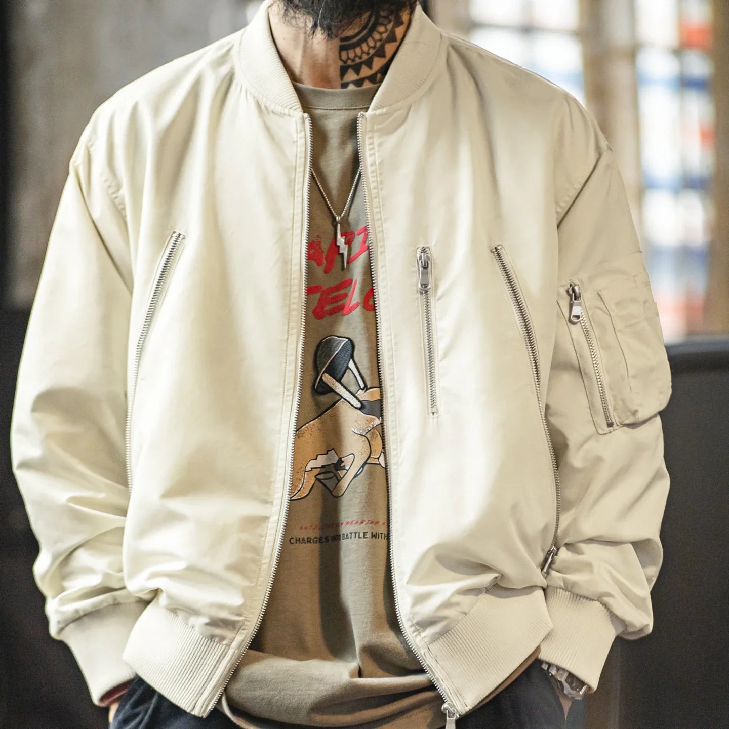 Vintage L2B Flight Bomber Jacket Men