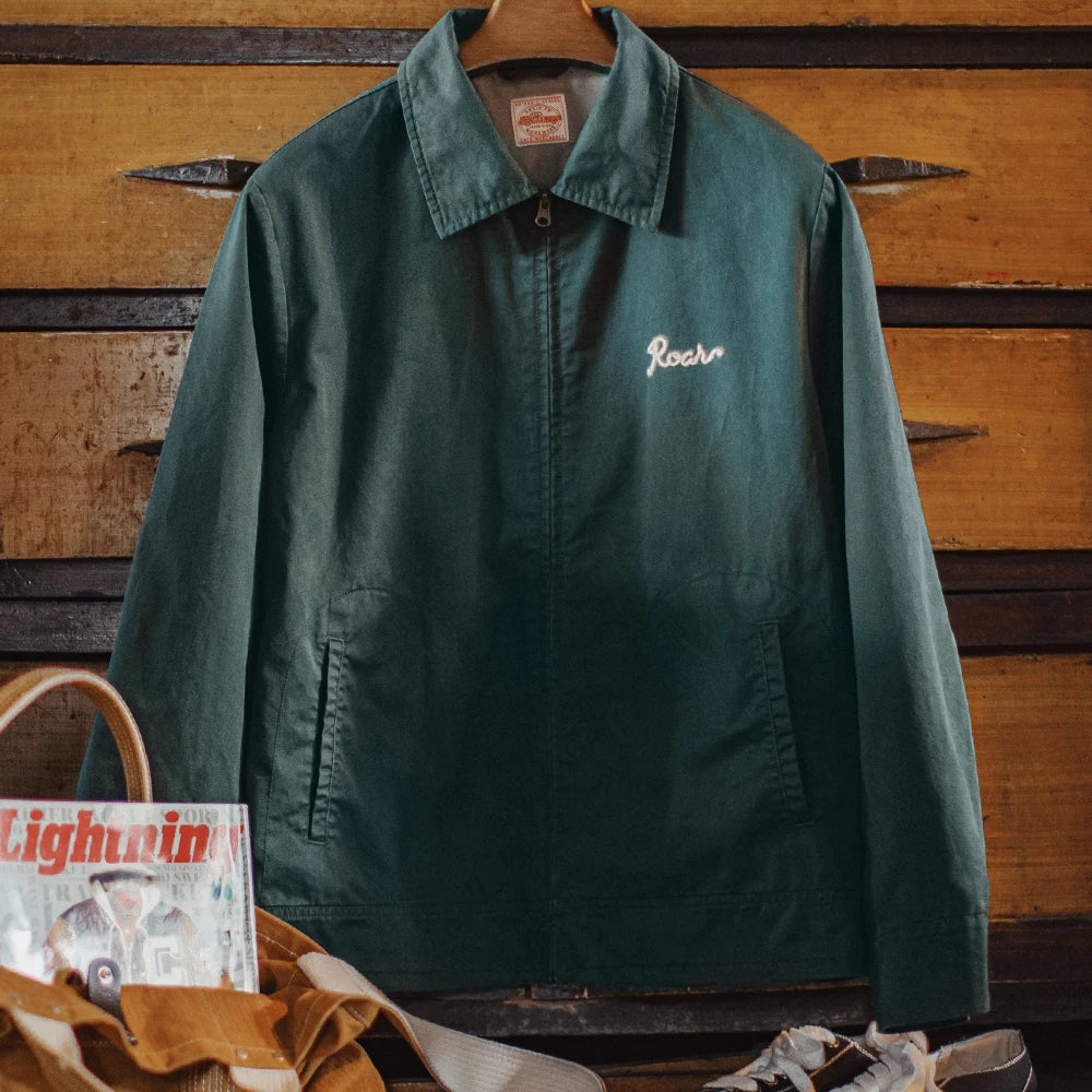Vintage Tiger Embroidery Heavyweight Cotton Jacket Men