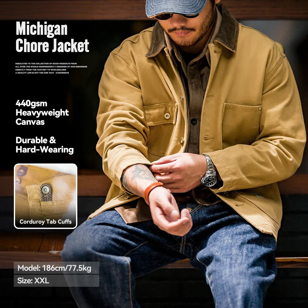 Vintage Heavyweight Michigan Canvas Chore Jacket Men