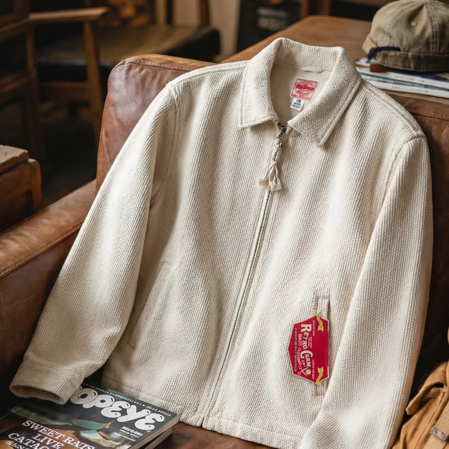 Vintage Heavyweight Canvas Fitted Short Jacket Men