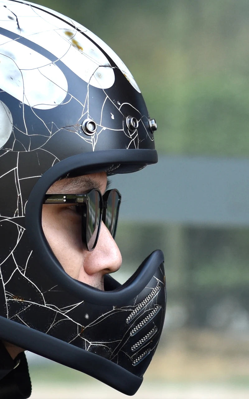 Retro Helmet Shield - Matte Black