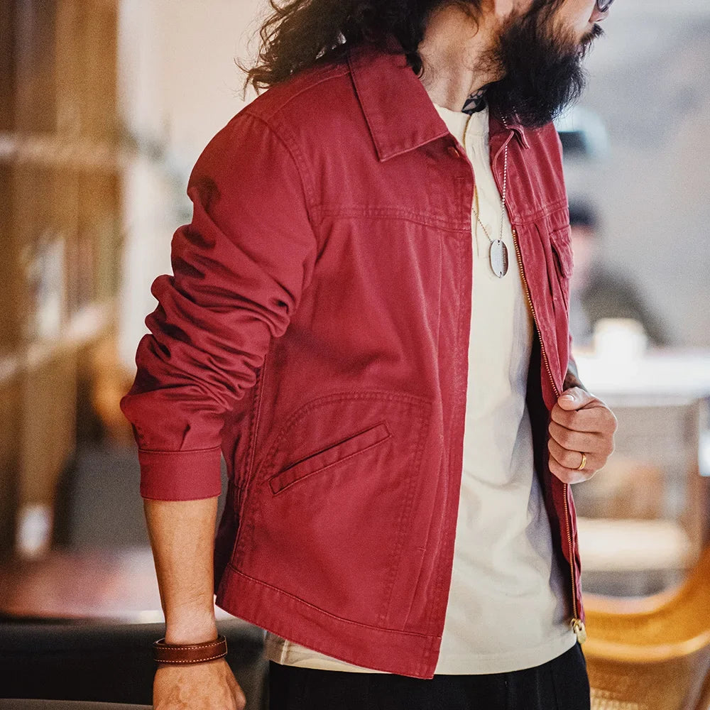Vintage Heavy-Duty 12MJZ Embroidered Canvas Jacket Men