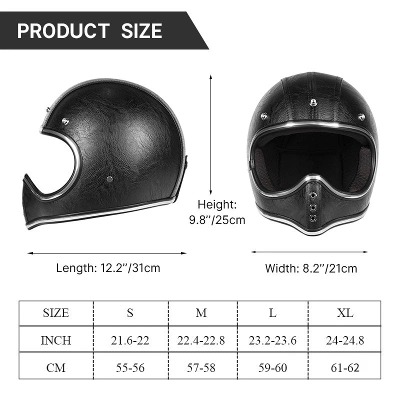 Retro Helmet Shield - Red Leather