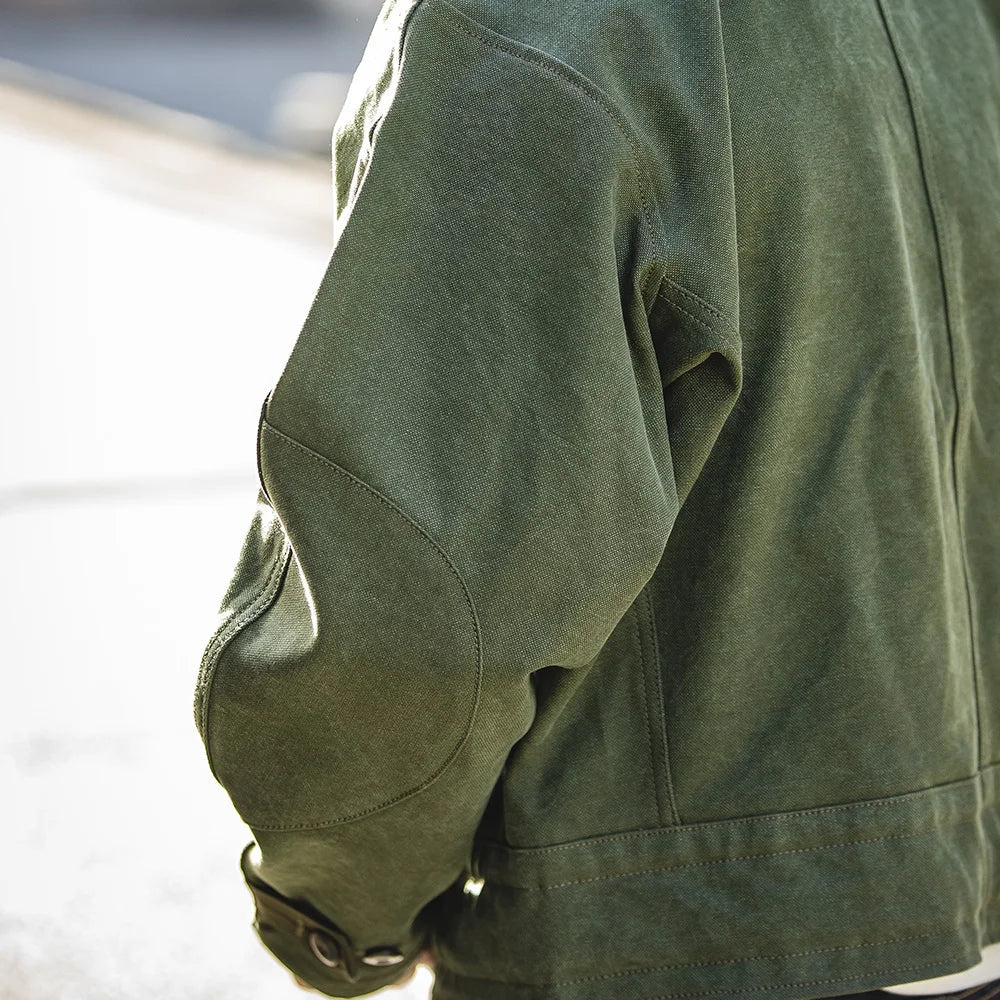 Vintage 16oz Canvas Swedish Motorcycle Jacket Men