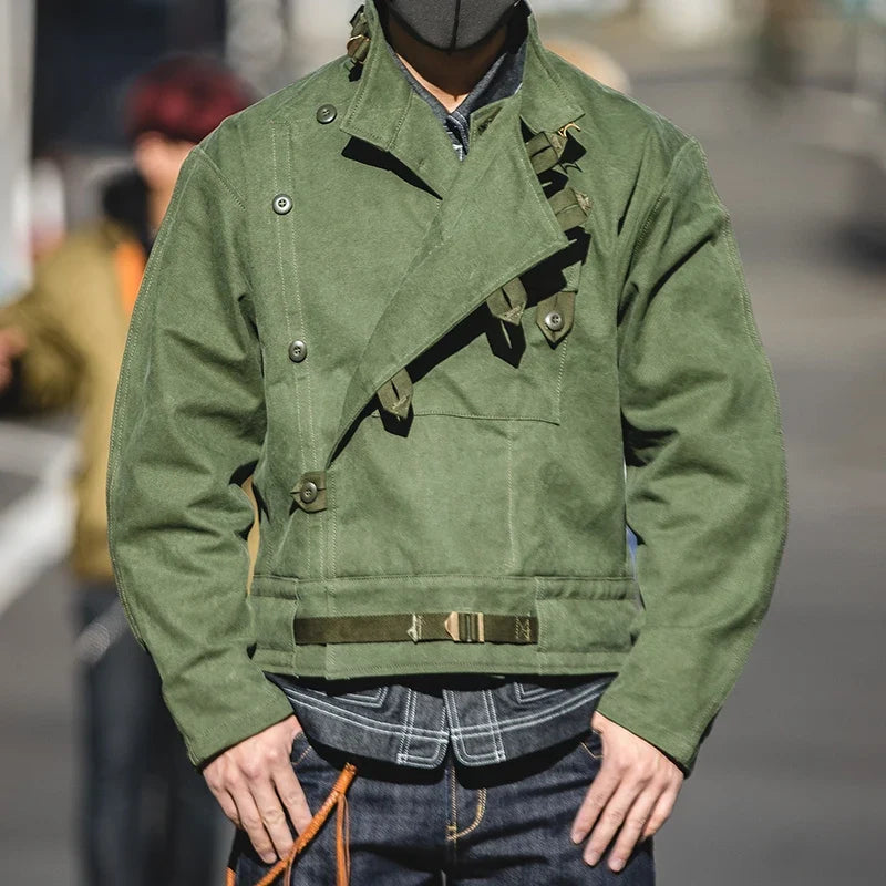 Vintage 16oz Canvas Swedish Motorcycle Jacket Men