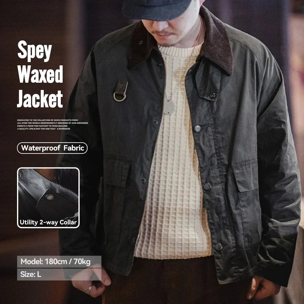 Vintage Spey Waxed Fishing Outdoor Jacket Men