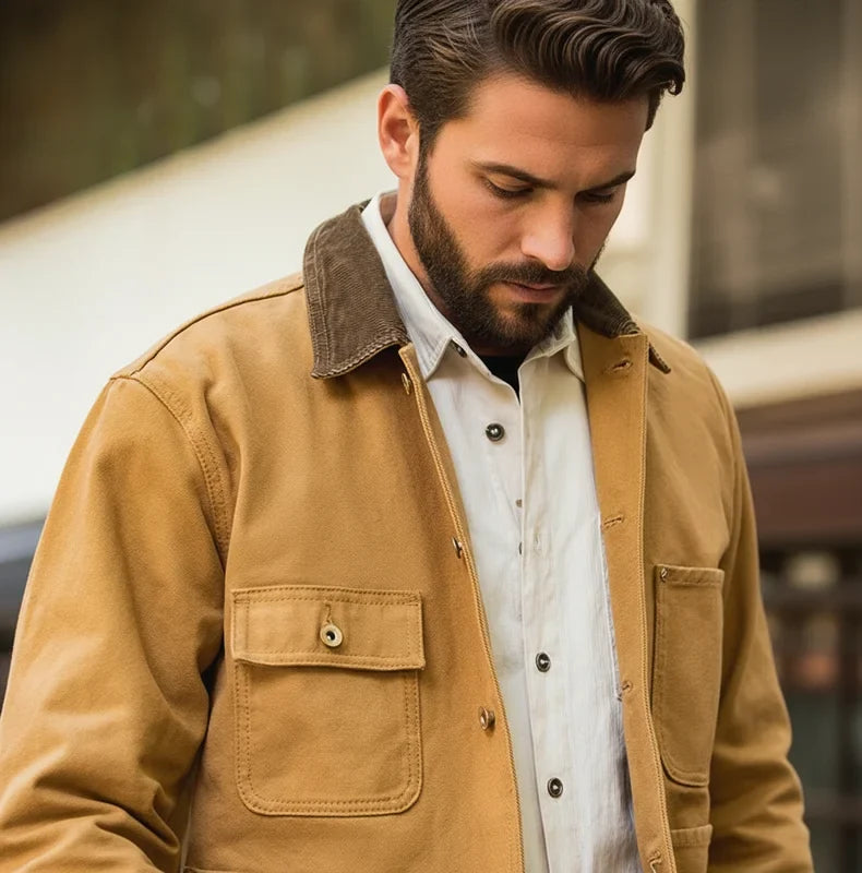 Vintage Heavyweight Michigan Canvas Chore Jacket Men
