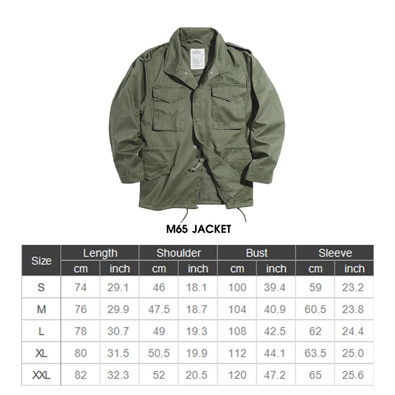 Vintage M65 Military Field Jacket Men