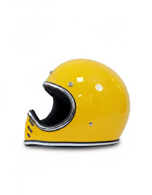 Retro Helmet Shield - Chrome Yellow