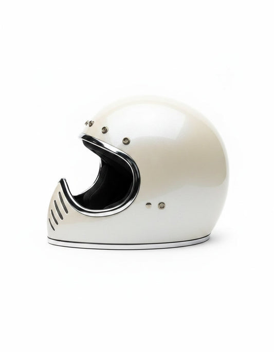 Retro Helmet Shield - Chrome White