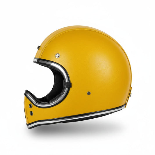 Retro Helmet Shield - Yellow Leather