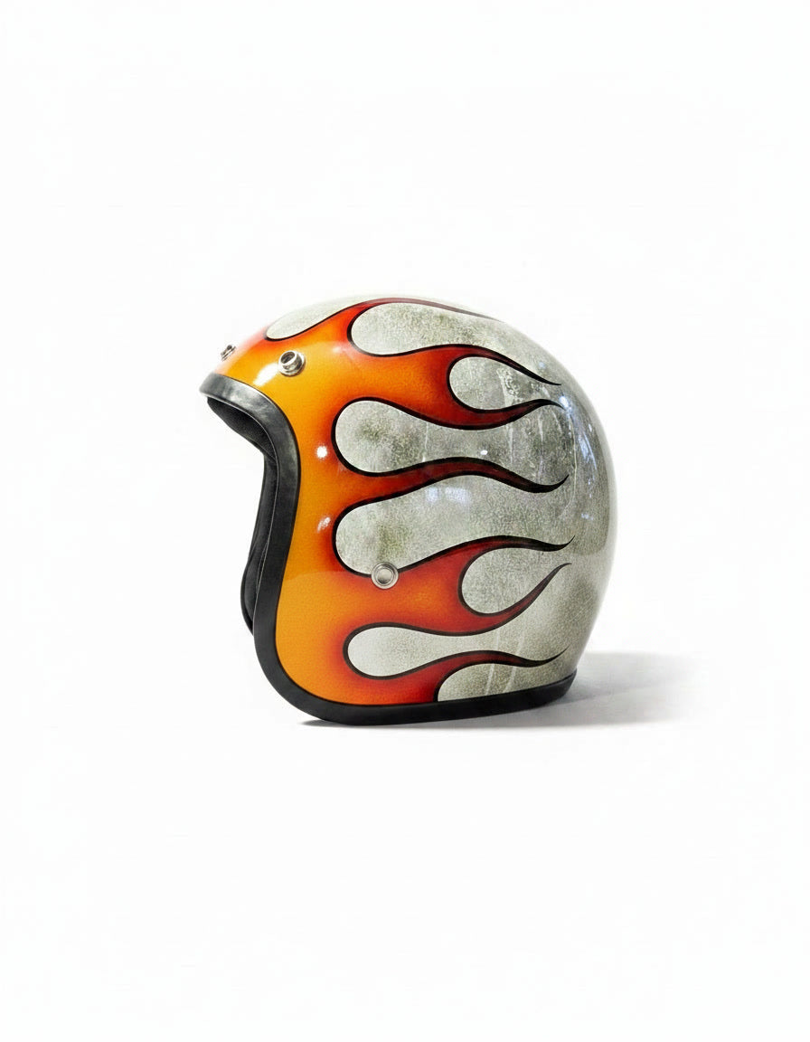 Retro Helmet - Rust & Fire
