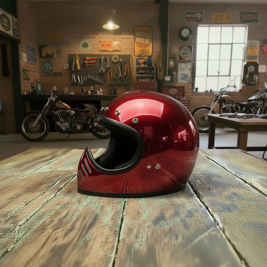 Retro Helmet Shield - Red Flake