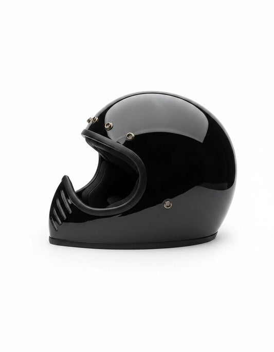 Retro Helmet Shield - Gloss Black