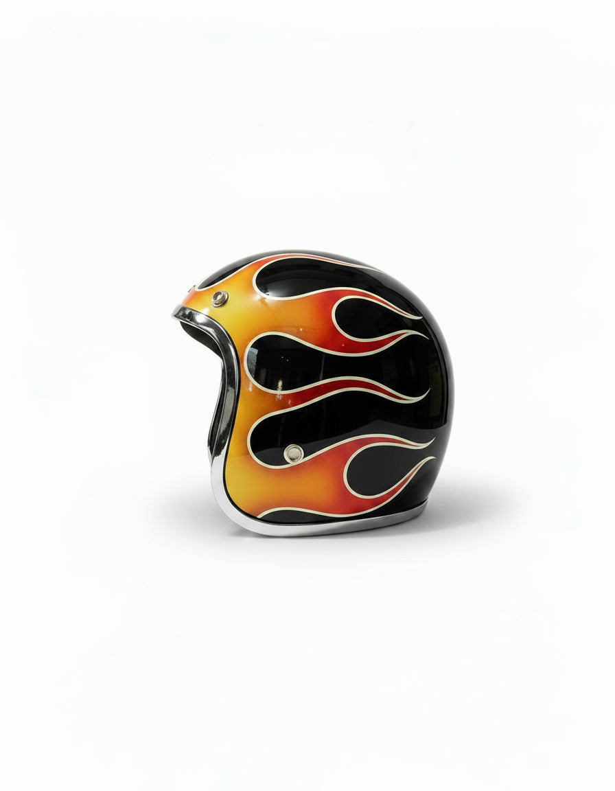 Retro Helmet - Classic Flames