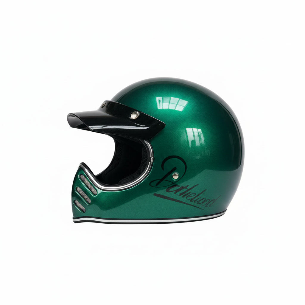 Retro Helmet Shield - Green