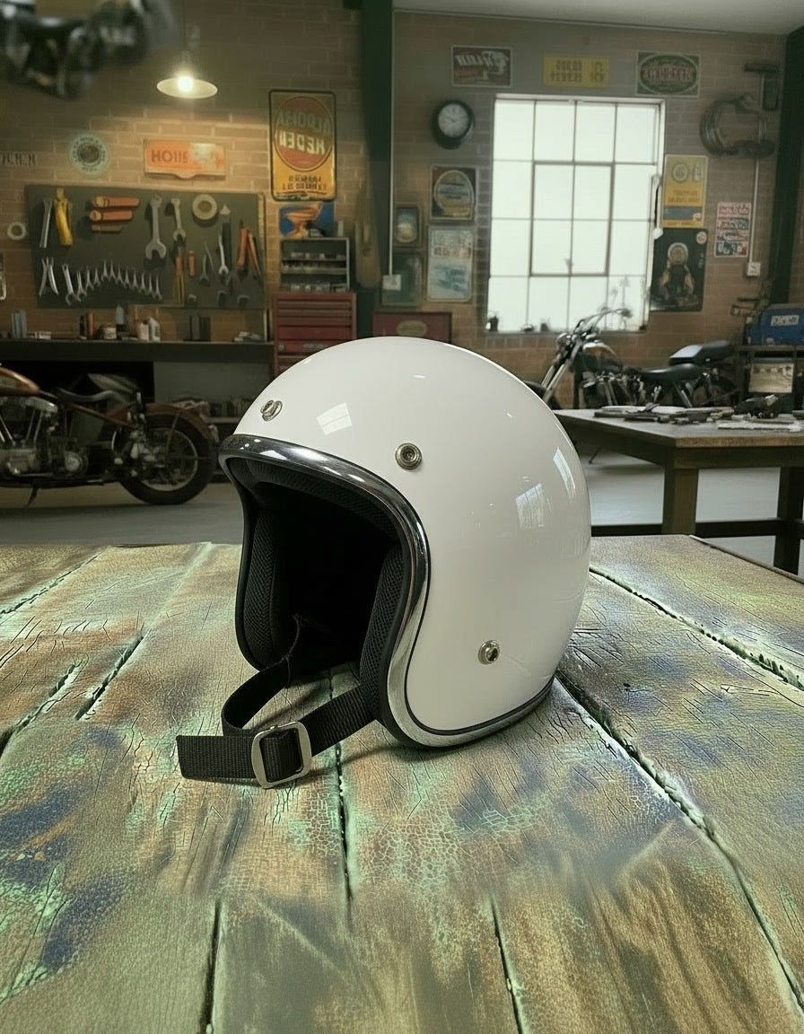 Retro Helmet - White Veil