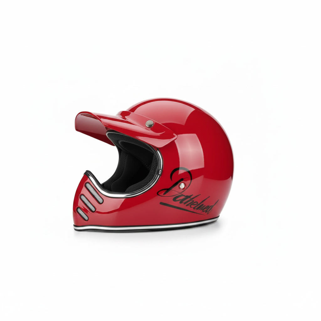 Retro Helmet Shield - Red