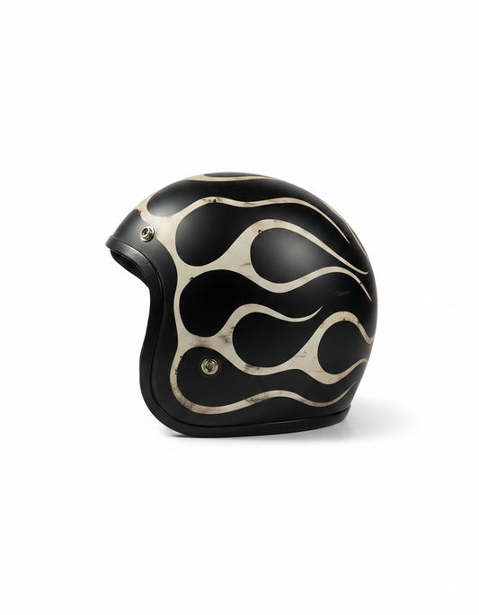 Retro Helmet - Ash Flames