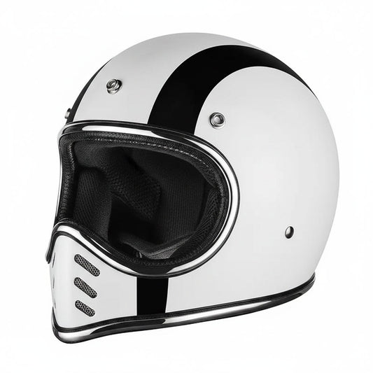 Retro Helmet Shield - Chrome X