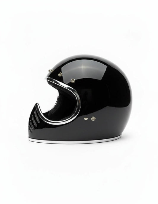 Retro Helmet Shield - Chrome Black