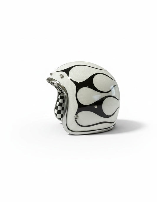 Retro Helmet - Ghost Flames